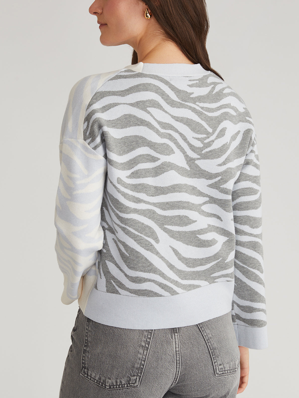 Nicole: Colorblock Zebra Print Cardigan