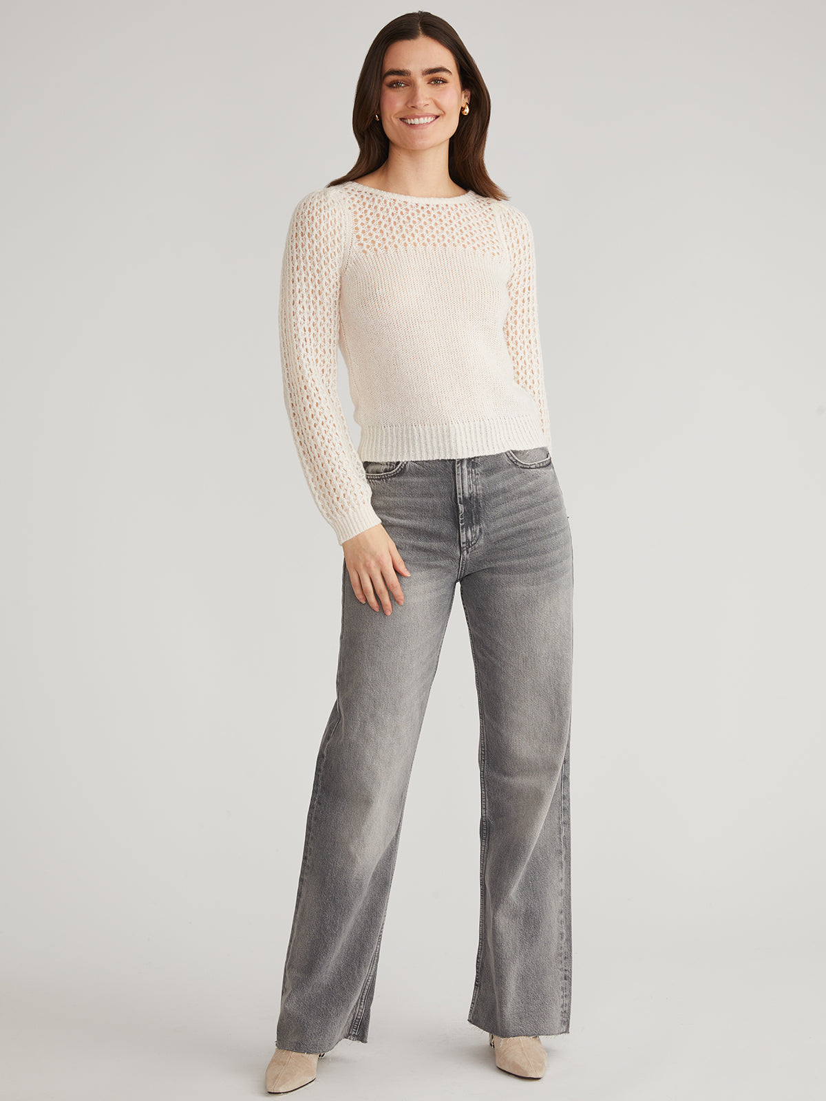 Brigid: Puff Sleeve Mesh Pullover