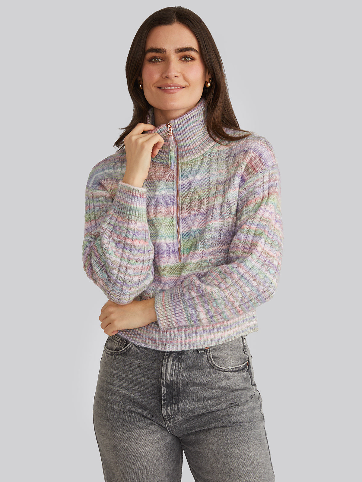 Jackie: Spacedye Zip Front Pullover