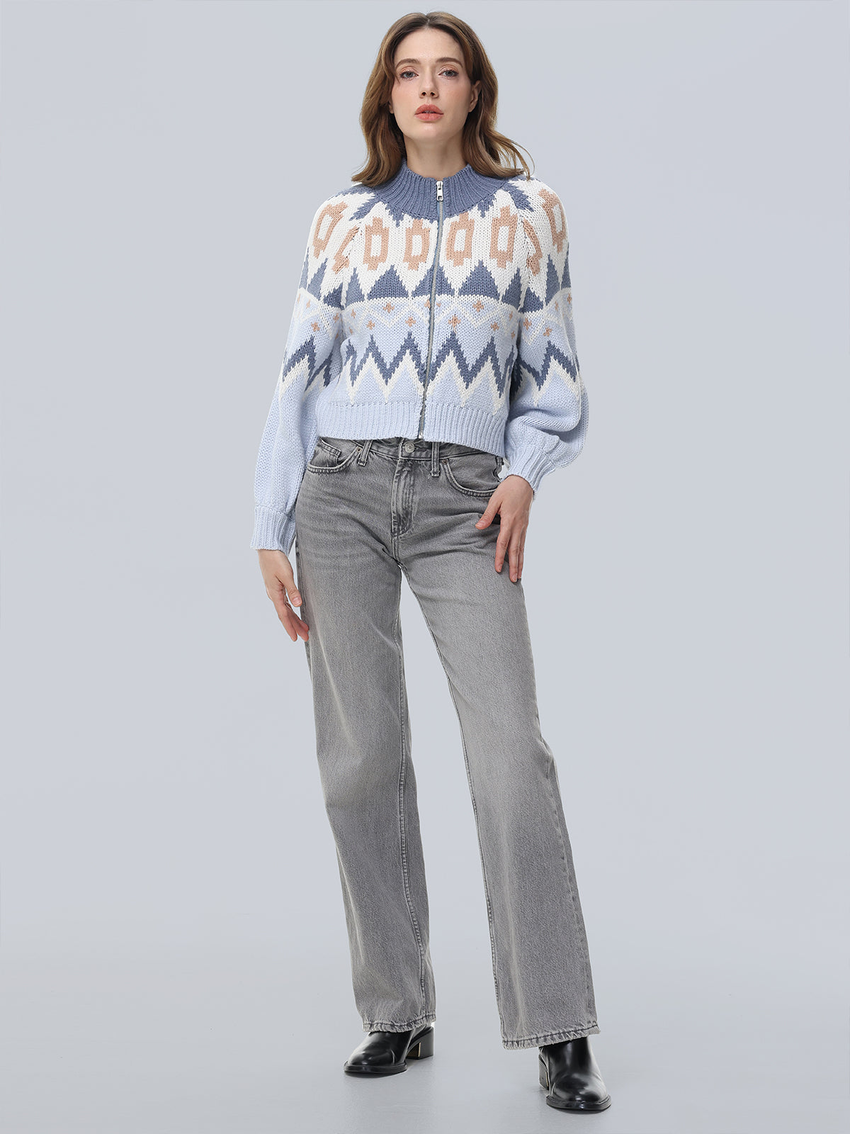 Victoria: Fair Isle Sweater Bomber Jacket