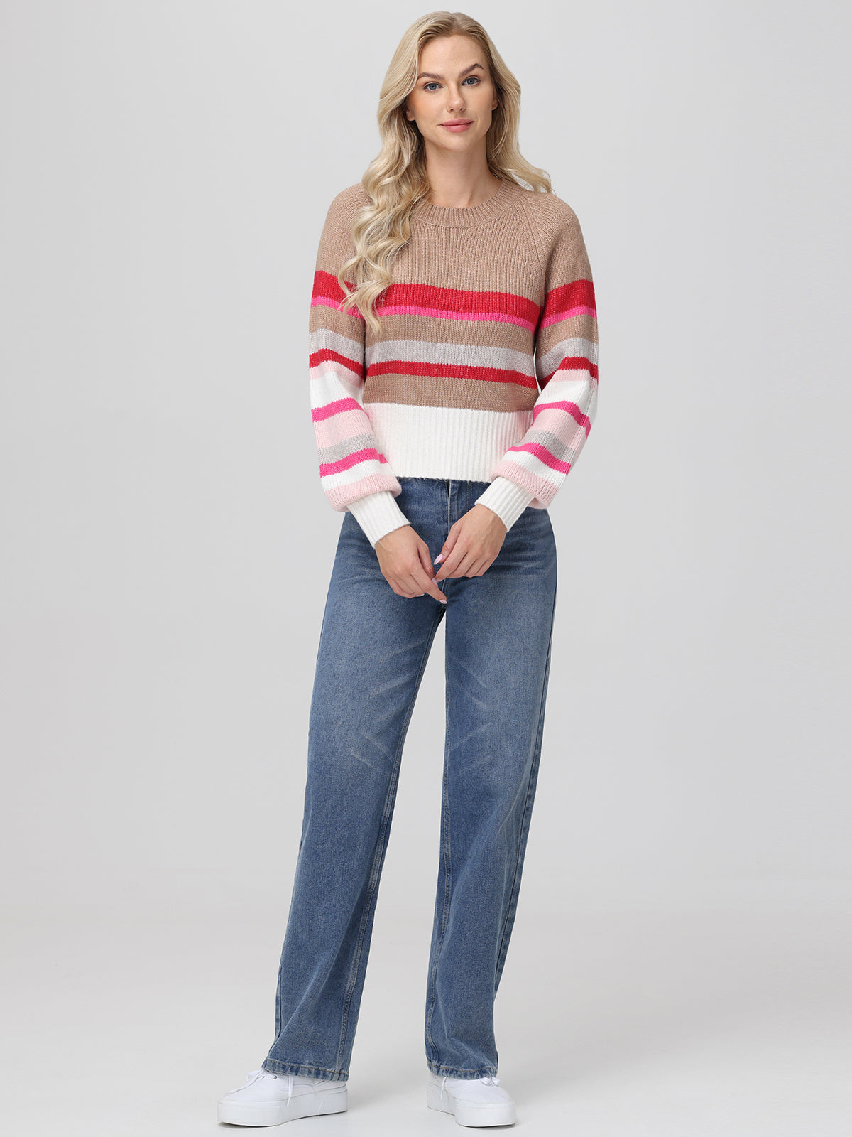 Georgia: Stripe Raglan Cropped Sweater