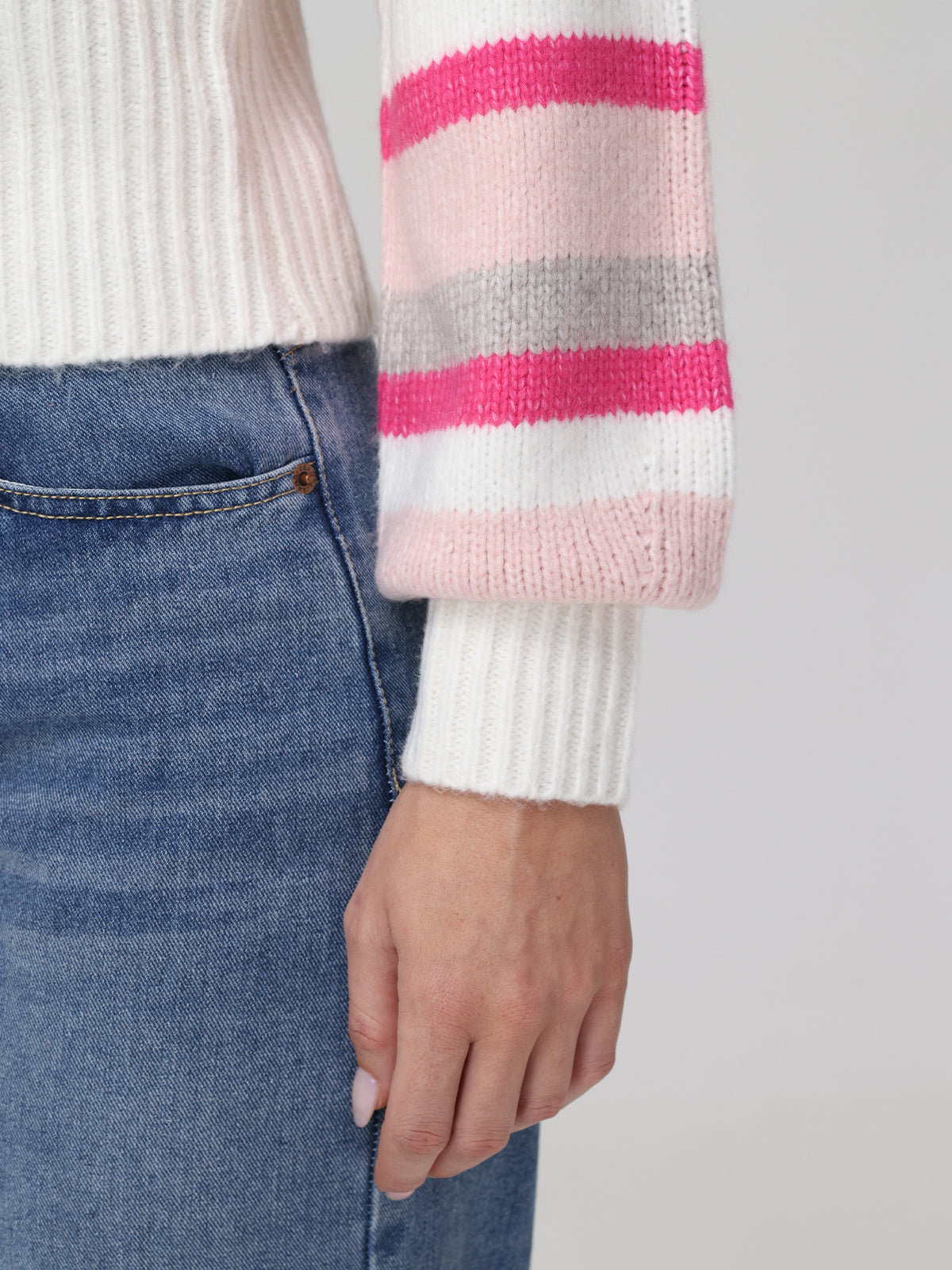 Georgia: Stripe Raglan Cropped Sweater