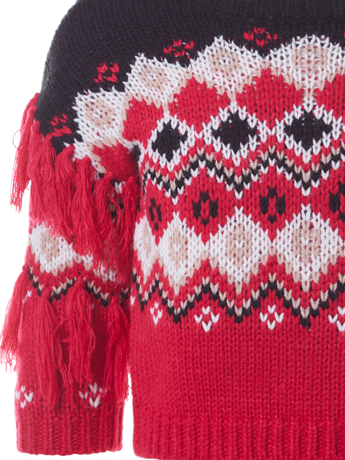 Maggie: Girls Fringe Fair Isle Sweater