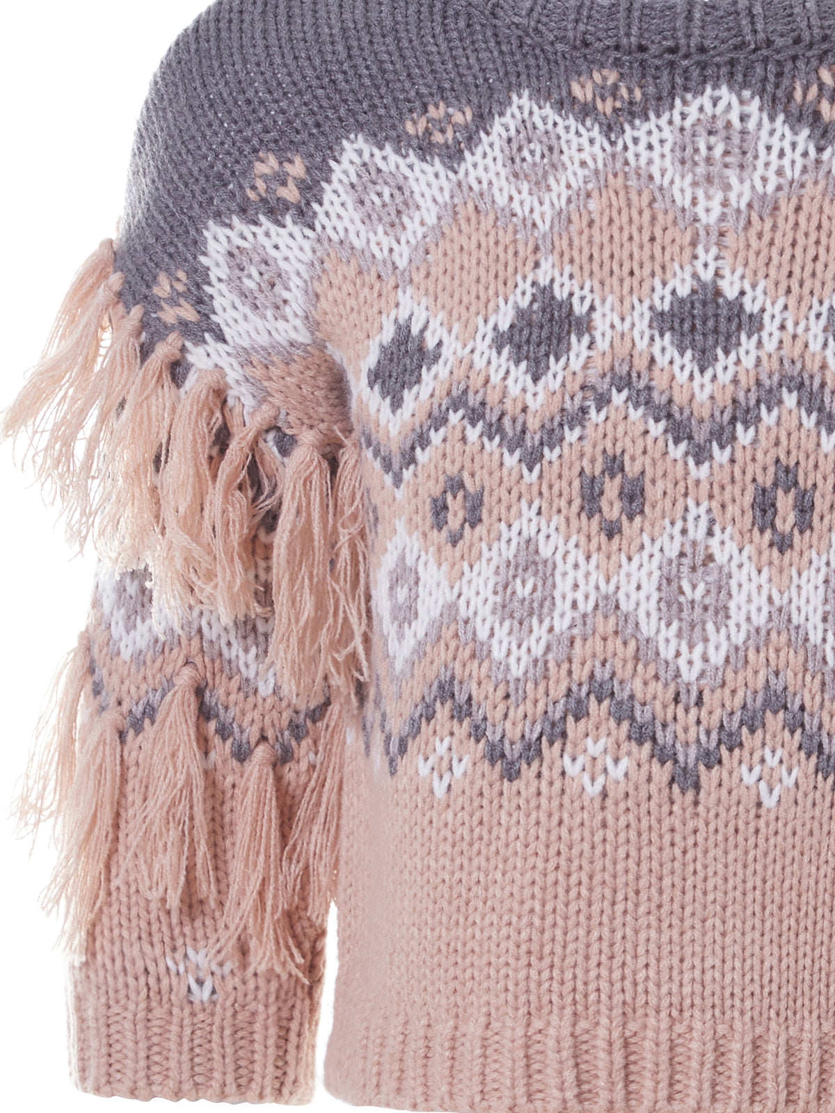 Maggie: Girls Fringe Fair Isle Sweater