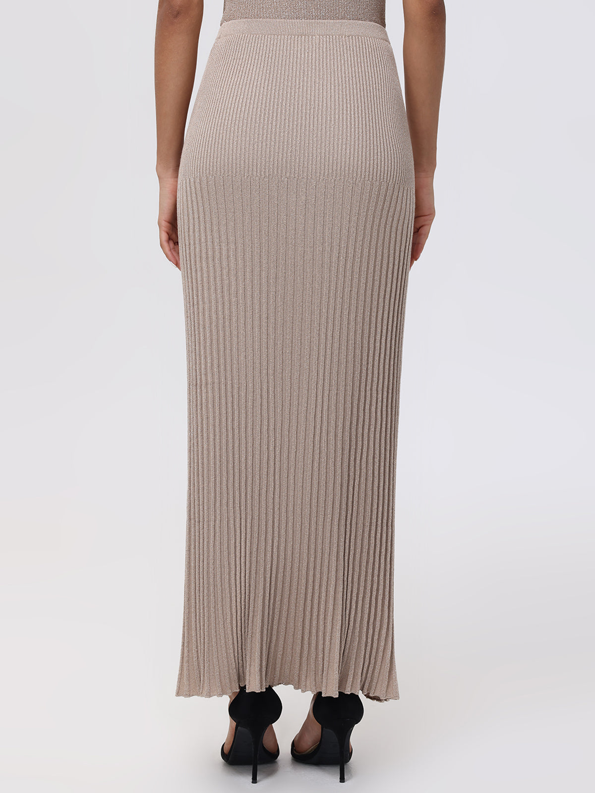 Eloise:  Metallic Maxi Pleated Skirt