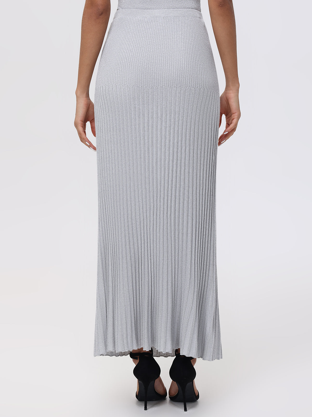 Eloise:  Metallic Maxi Pleated Skirt