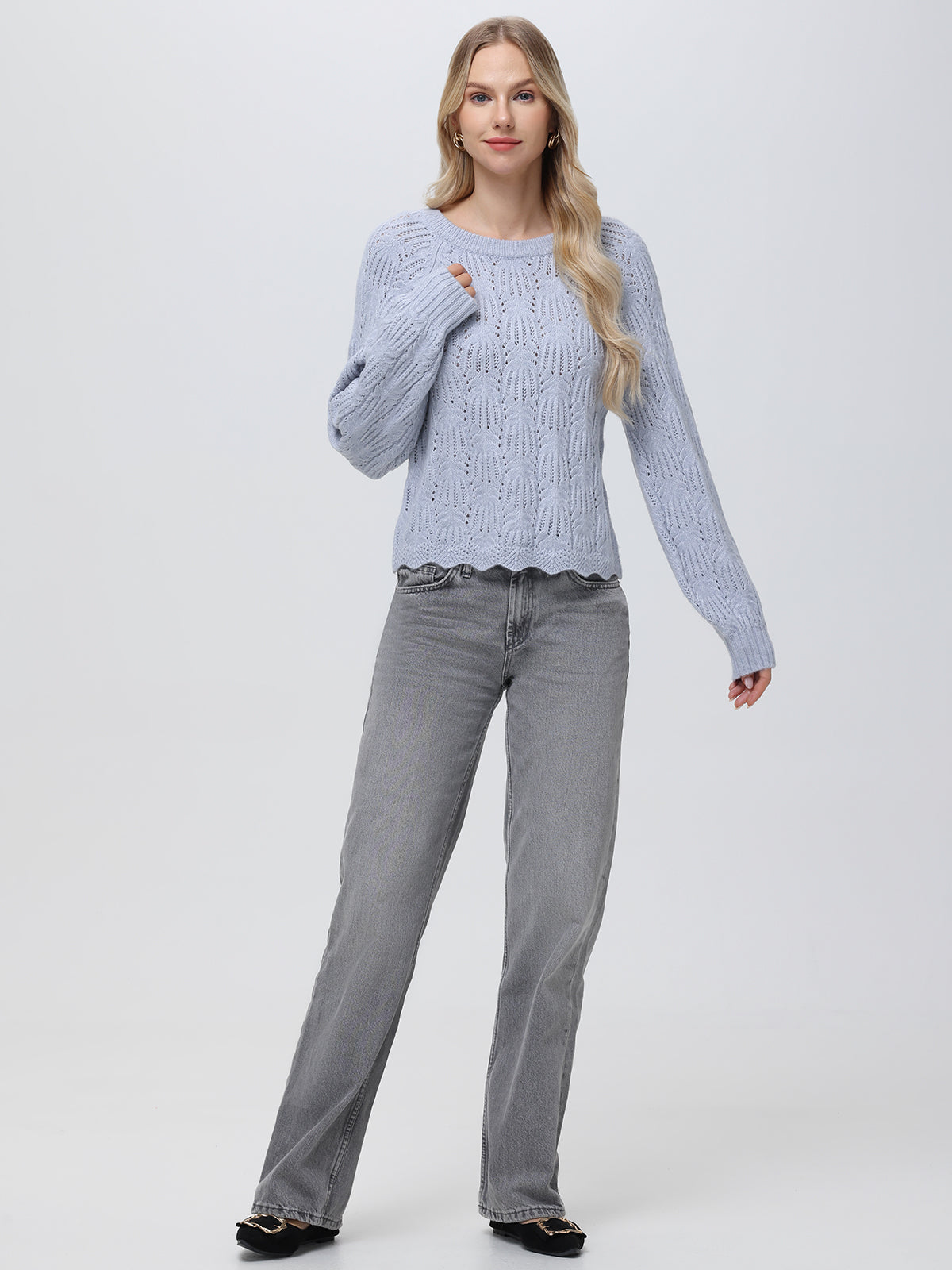 Athena: Pointelle Bow Back Sweater