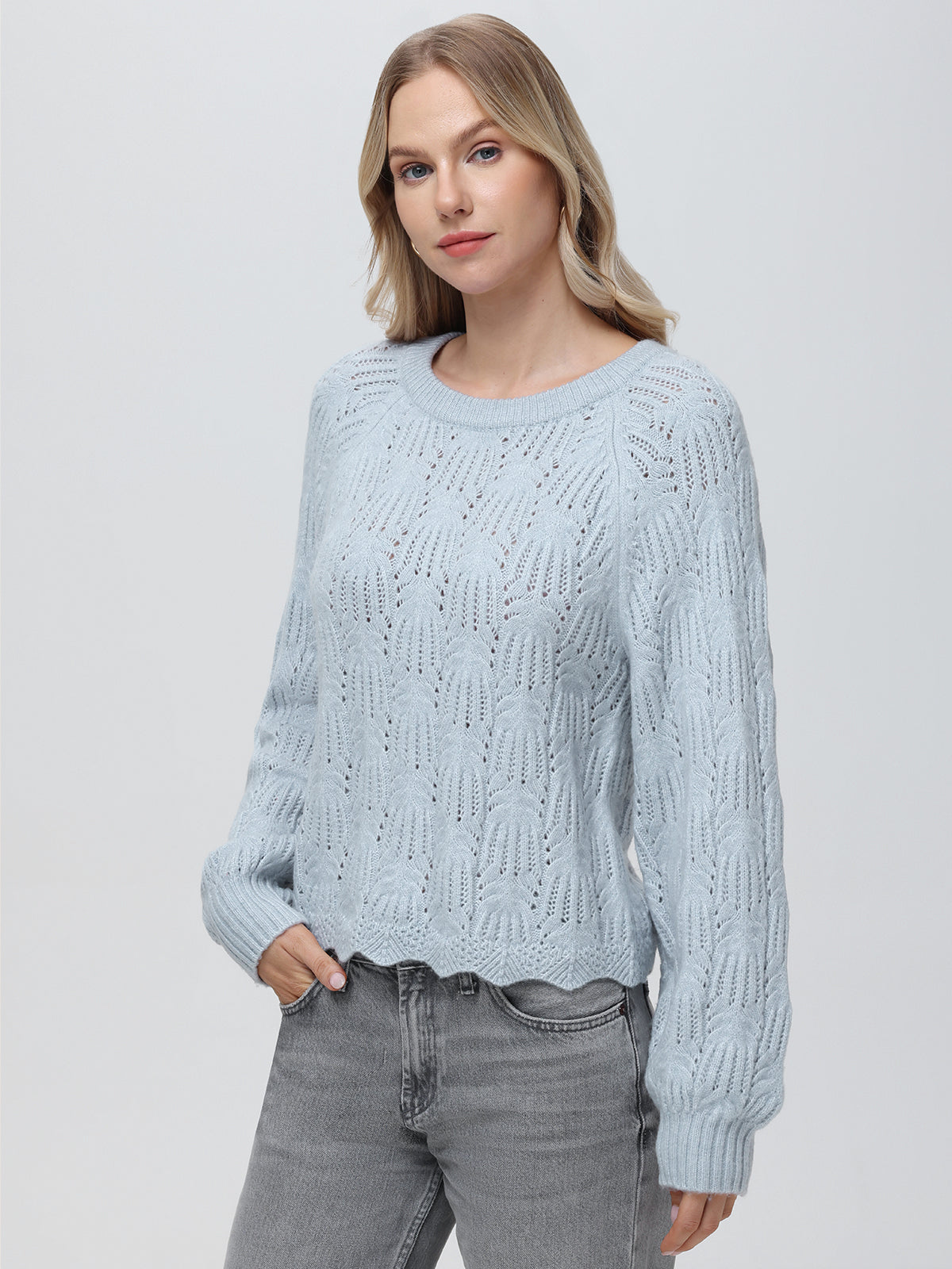 Athena: Pointelle Bow Back Sweater