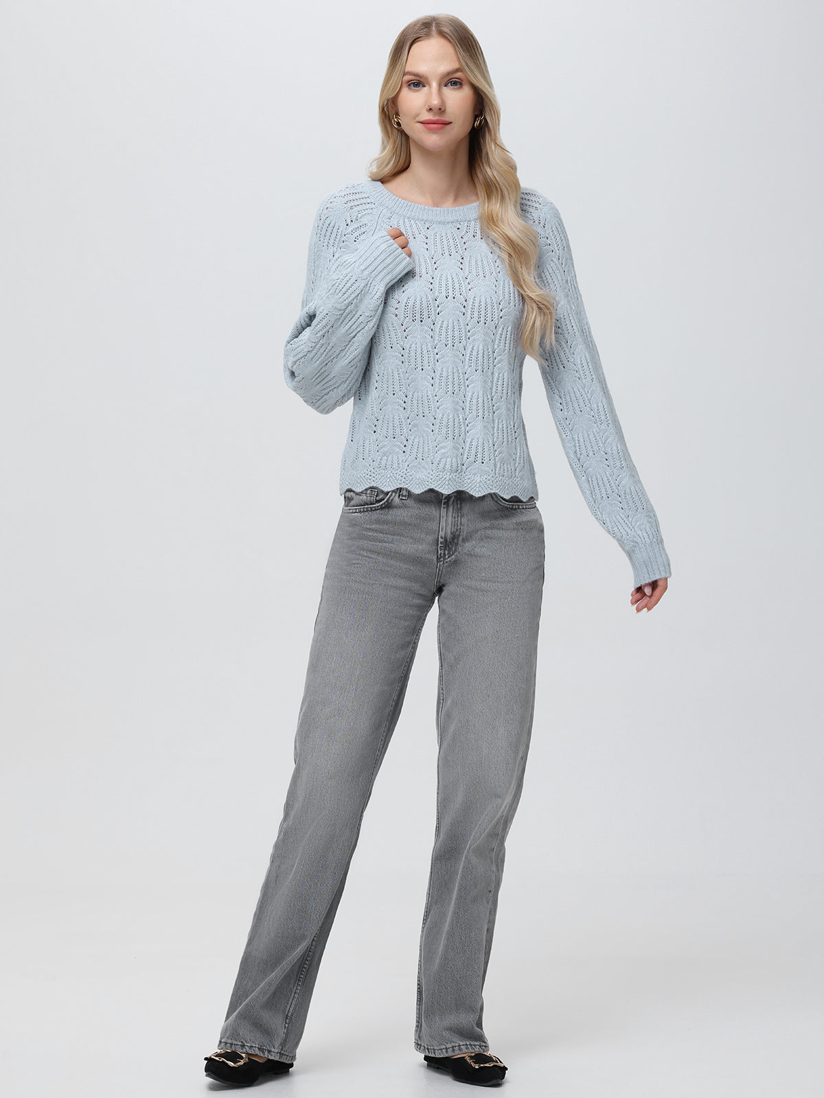 Athena: Pointelle Bow Back Sweater