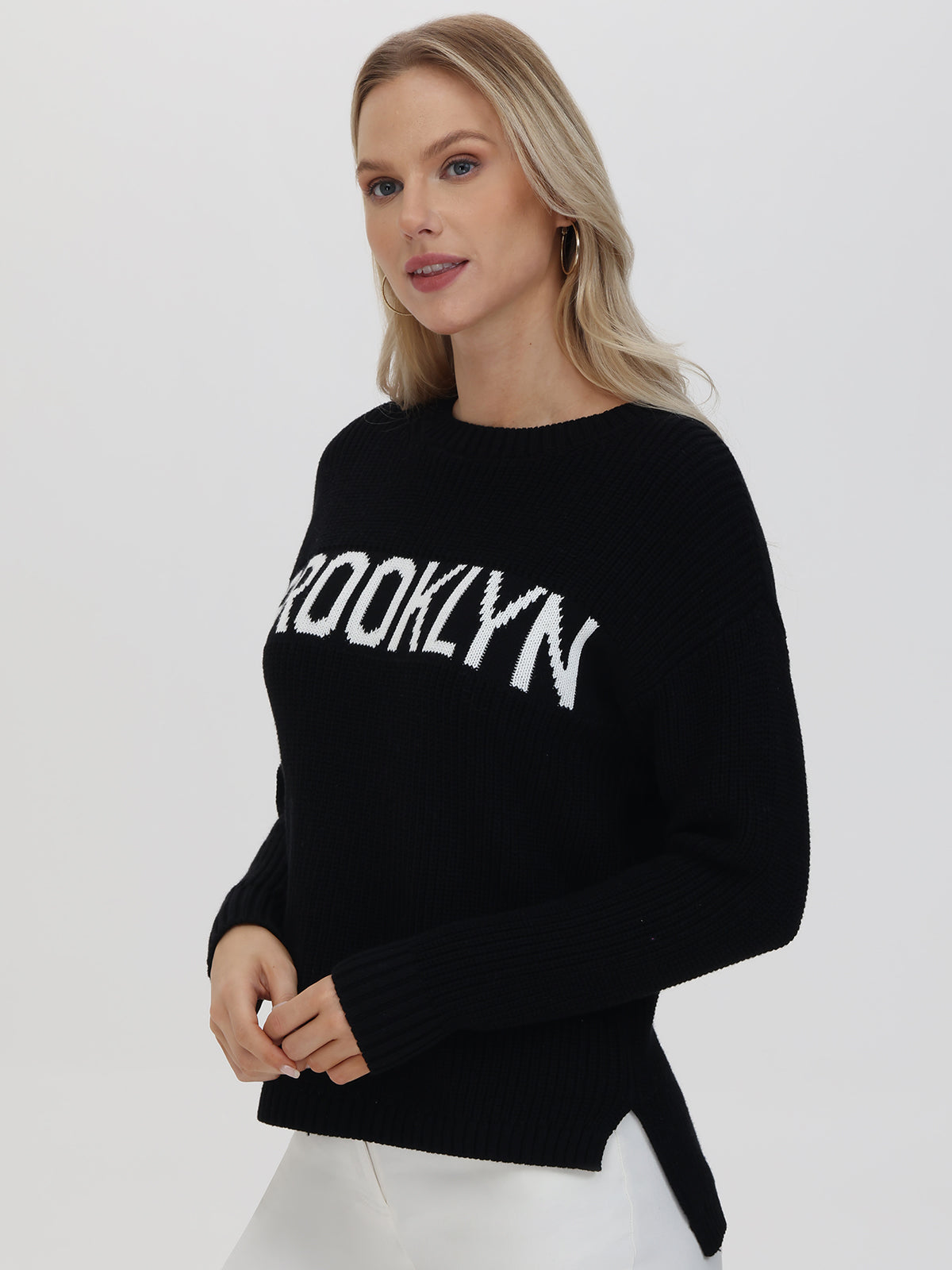 Brooklyn: 100% Cotton Crewneck Shaker Stitch Sweater