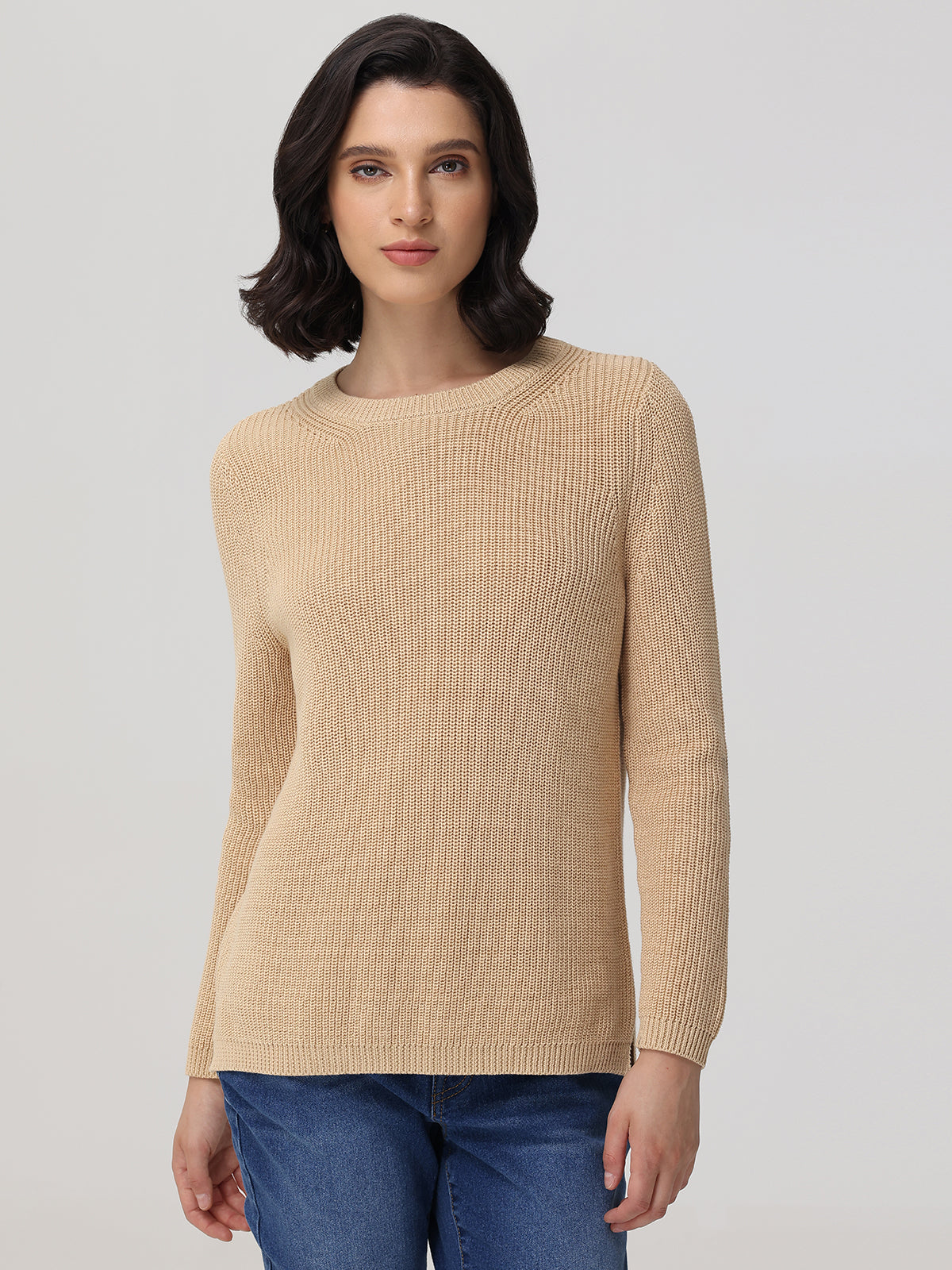 Emma: 100% Organic Cotton Crewneck Shaker Sweater