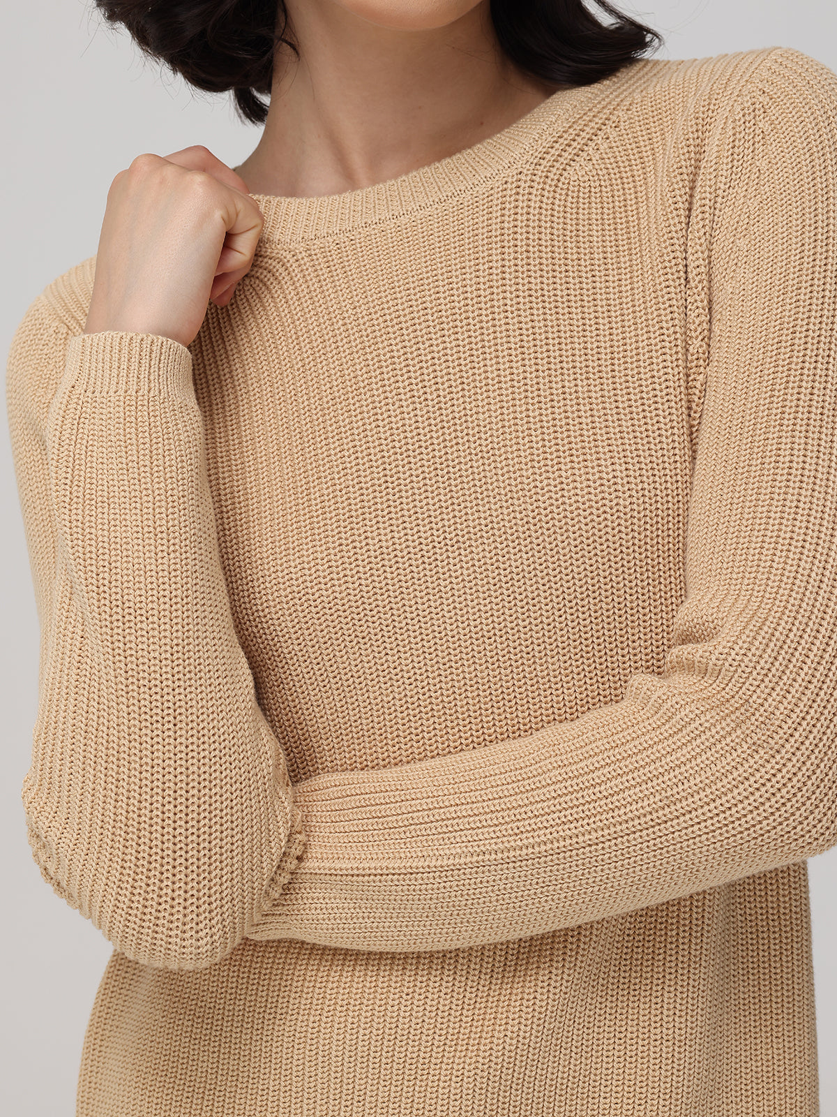 Emma: 100% Organic Cotton Crewneck Shaker Sweater