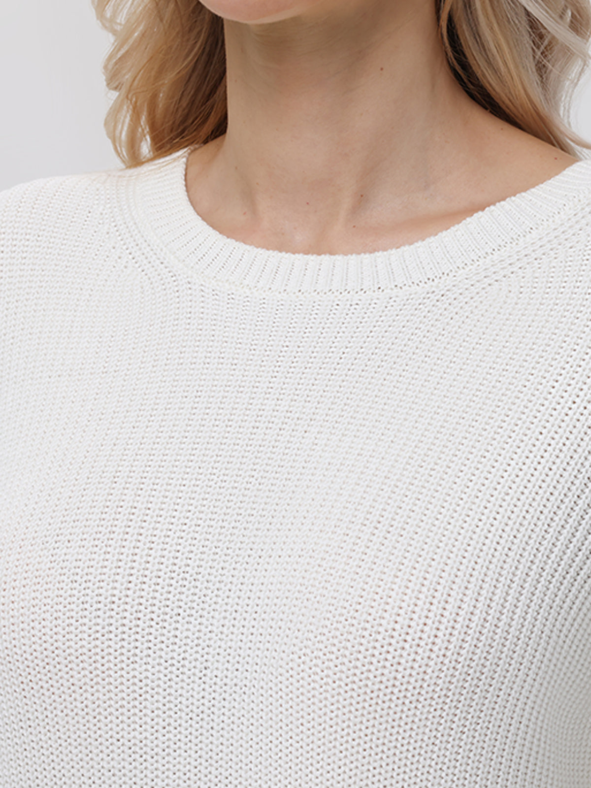 Emma: 100% Organic Cotton Crewneck Shaker Sweater