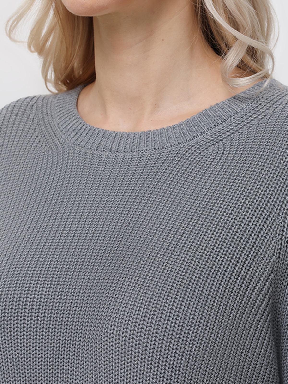 Emma: 100% Organic Cotton Crewneck Shaker Sweater