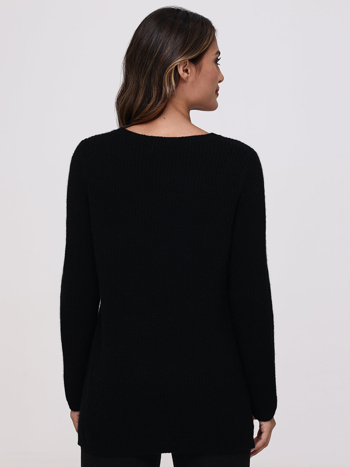 Emma: Cashmere Crewneck Shaker Stitch Sweater