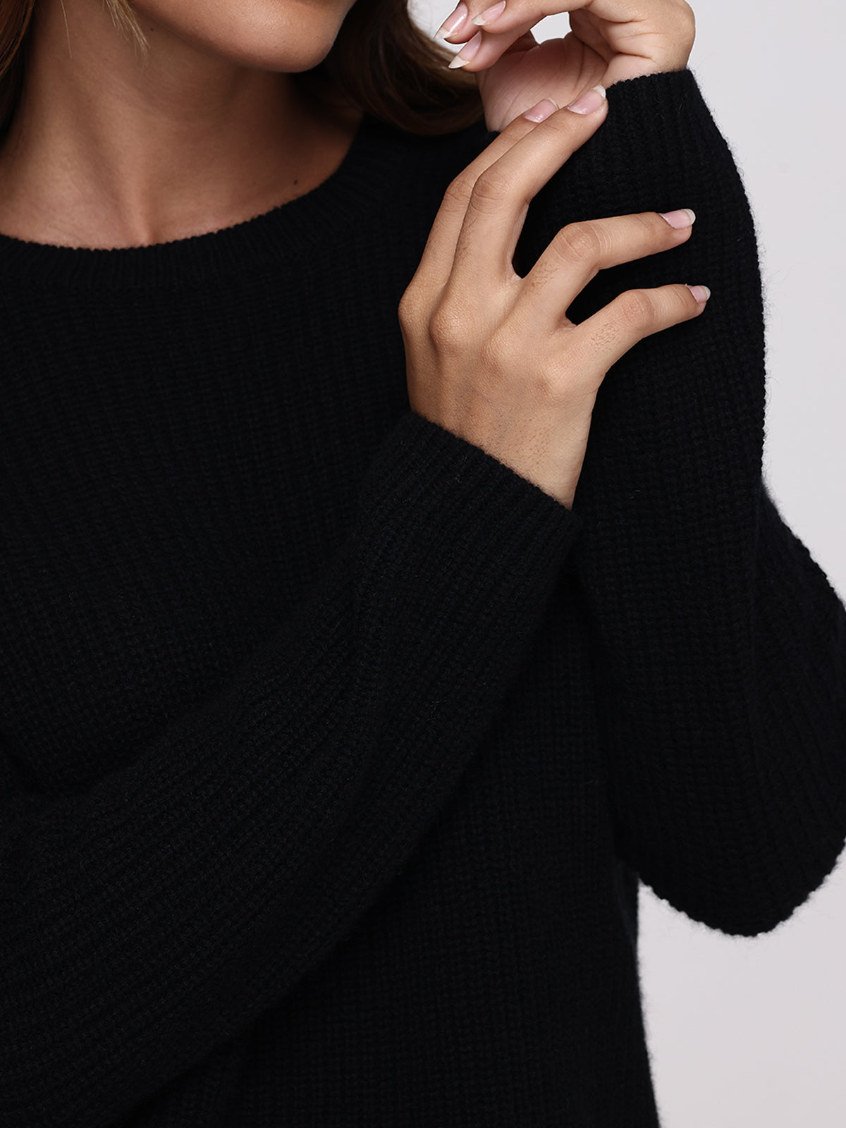 Emma: Cashmere Crewneck Shaker Stitch Sweater