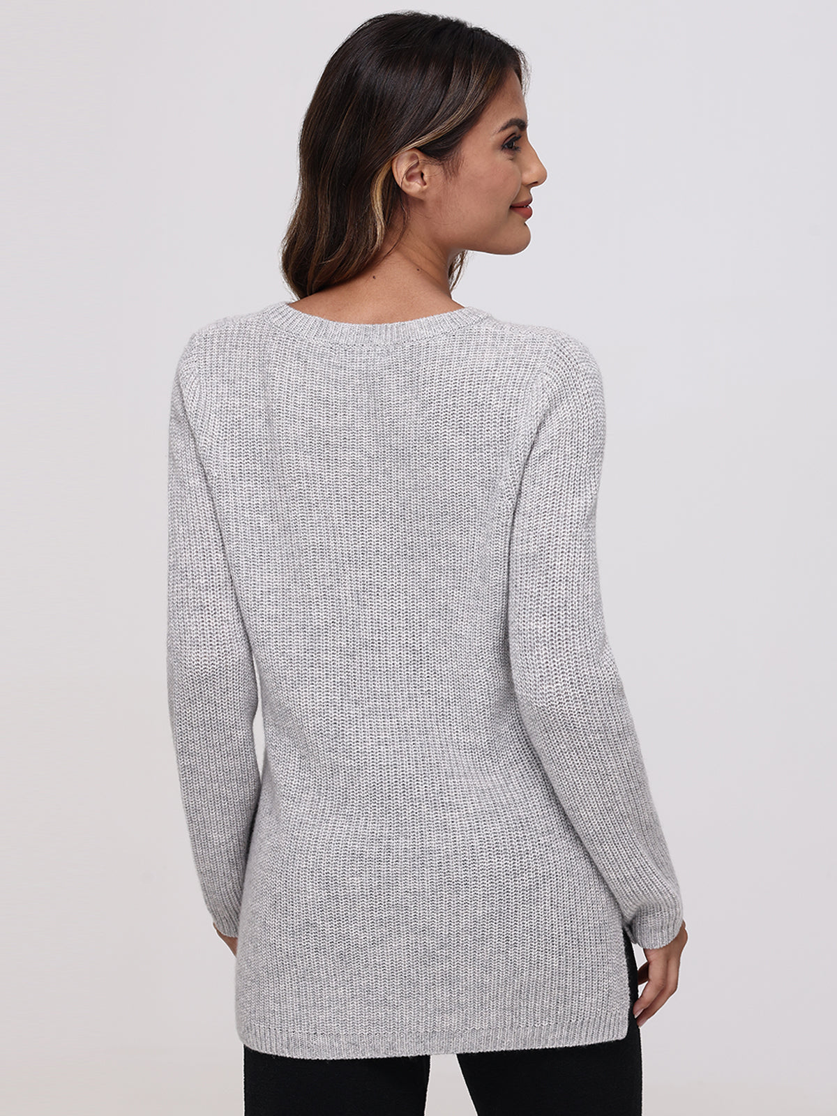 Emma: Cashmere Crewneck Shaker Stitch Sweater