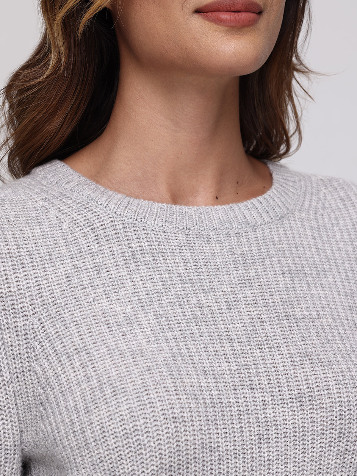 Emma: Cashmere Crewneck Shaker Stitch Sweater