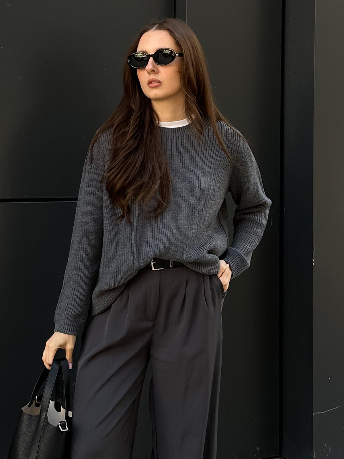 Emma: Wool Crewneck Shaker Stitch Sweater