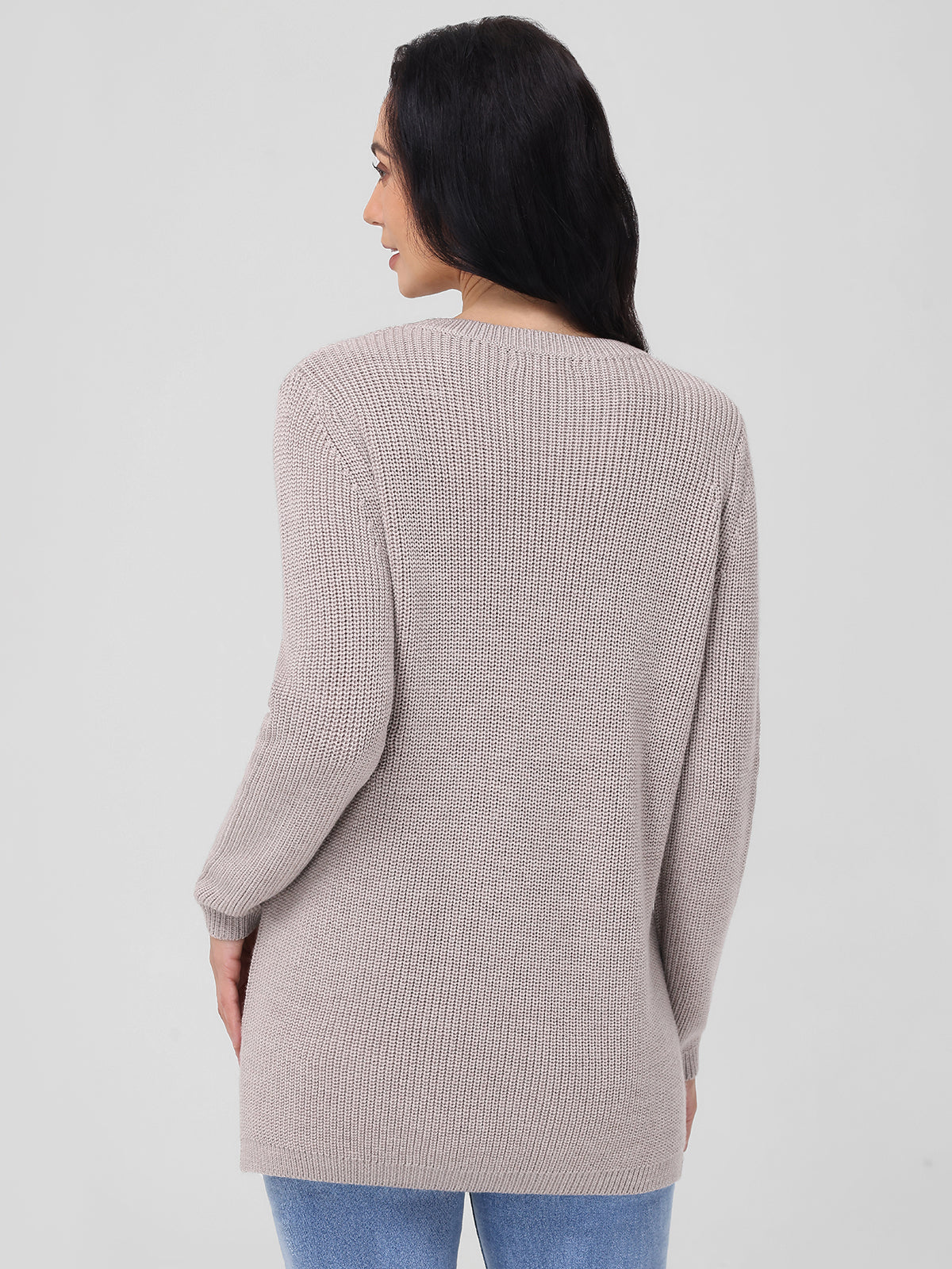 Emma: Wool Crewneck Shaker Stitch Sweater