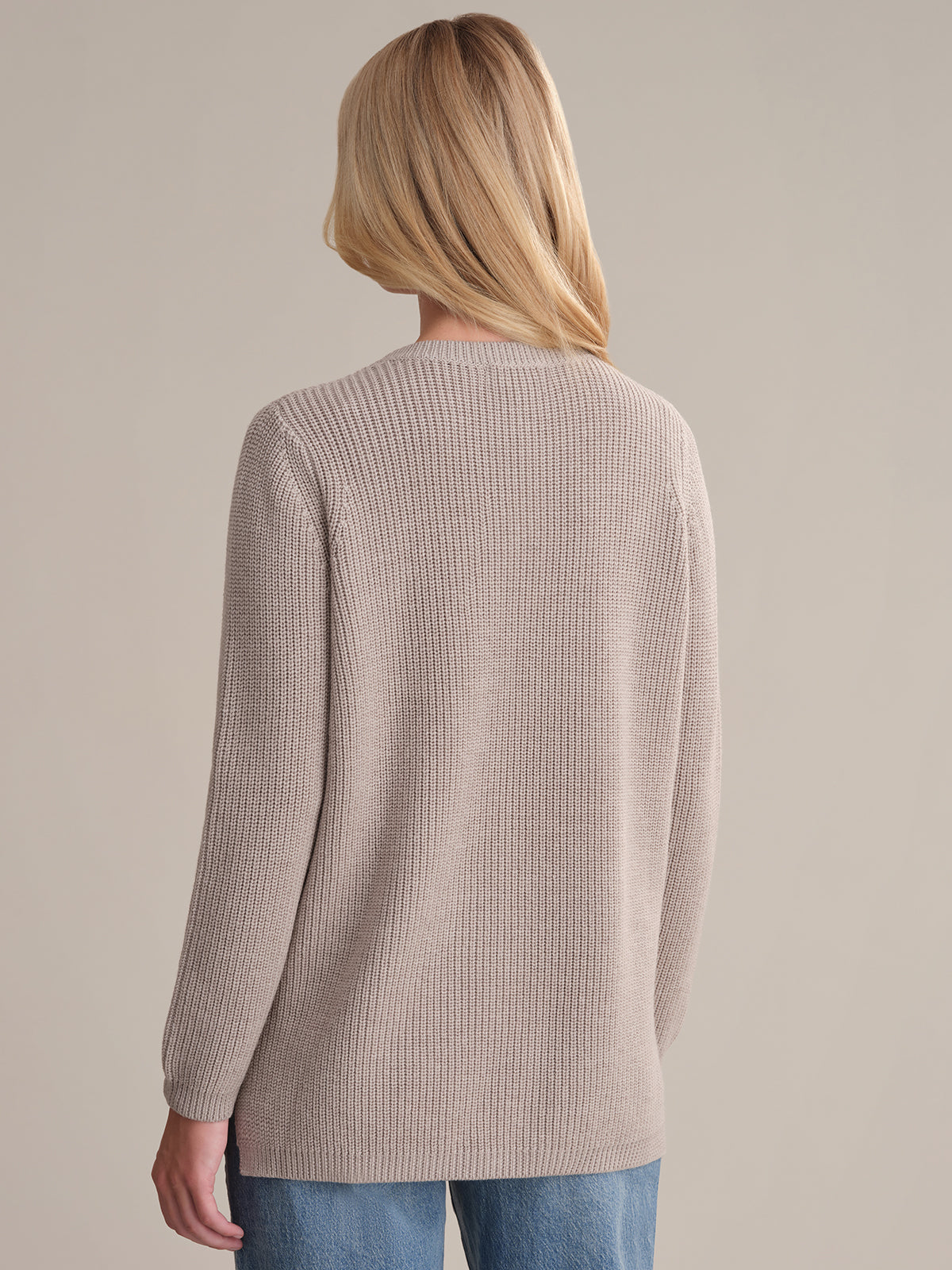 Emma: Wool Crewneck Shaker Stitch Sweater