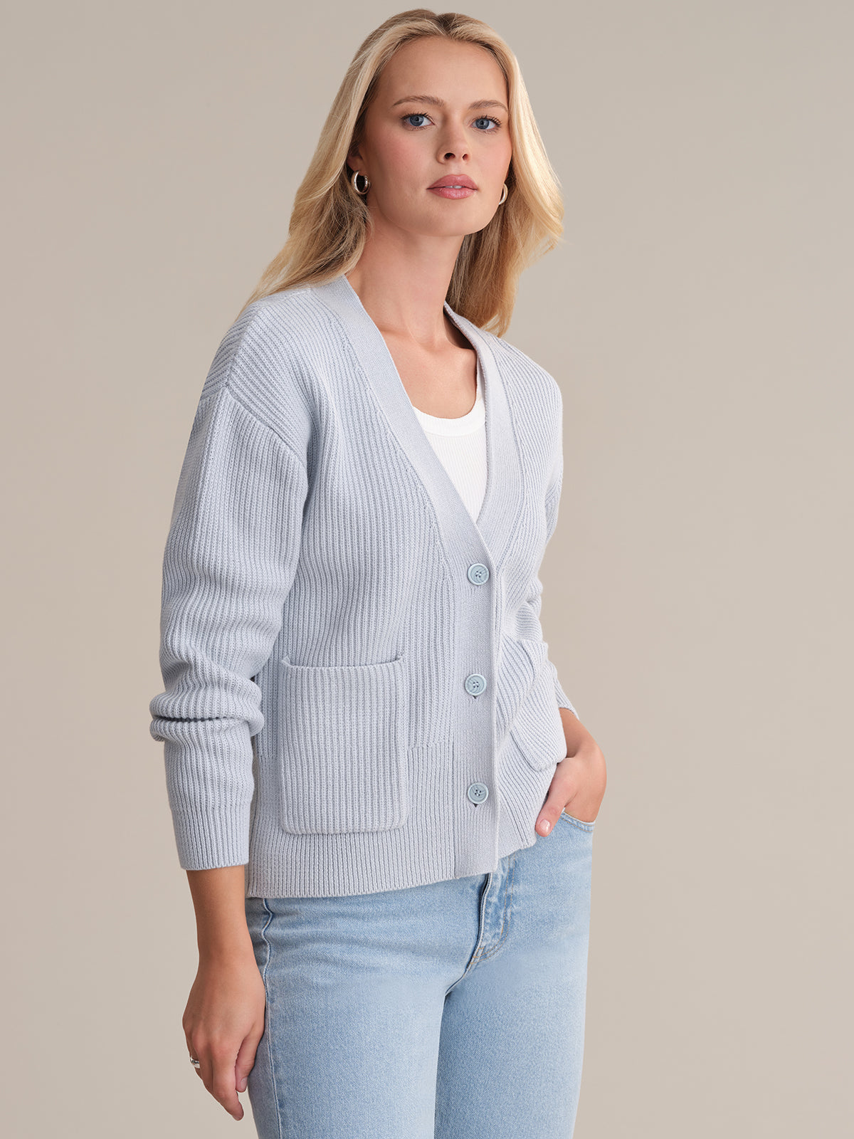 Abigail: V-Neck Cotton Cardigan