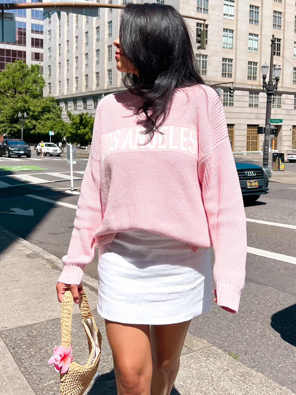 Los Angeles: Crewneck Shaker Stitch Sweater