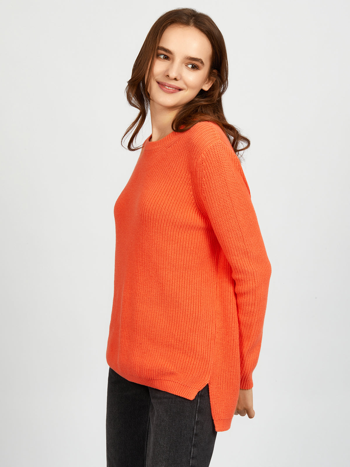 Emma: 100% Cotton Crewneck Shaker Stitch Sweater