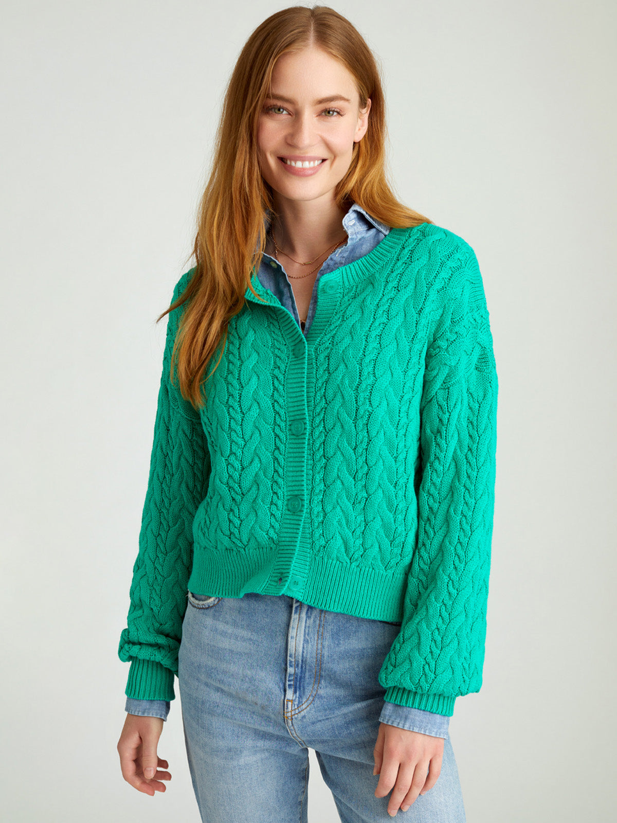 Brooke: 100% Cotton Cable Cardigan