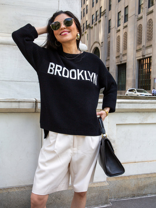 Brooklyn: Crewneck Shaker Stitch Sweater