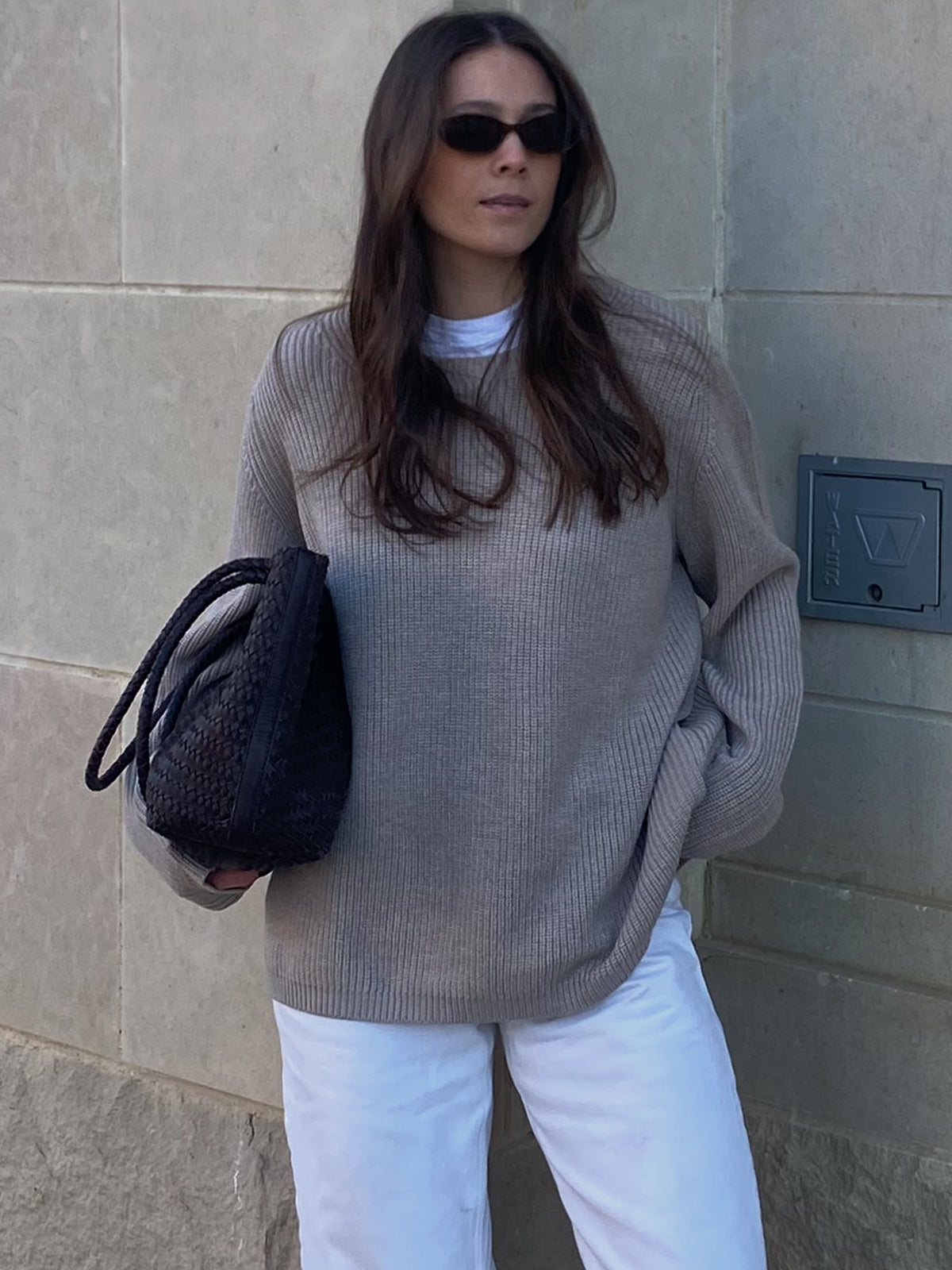 Emma: Wool Crewneck Shaker Stitch Sweater