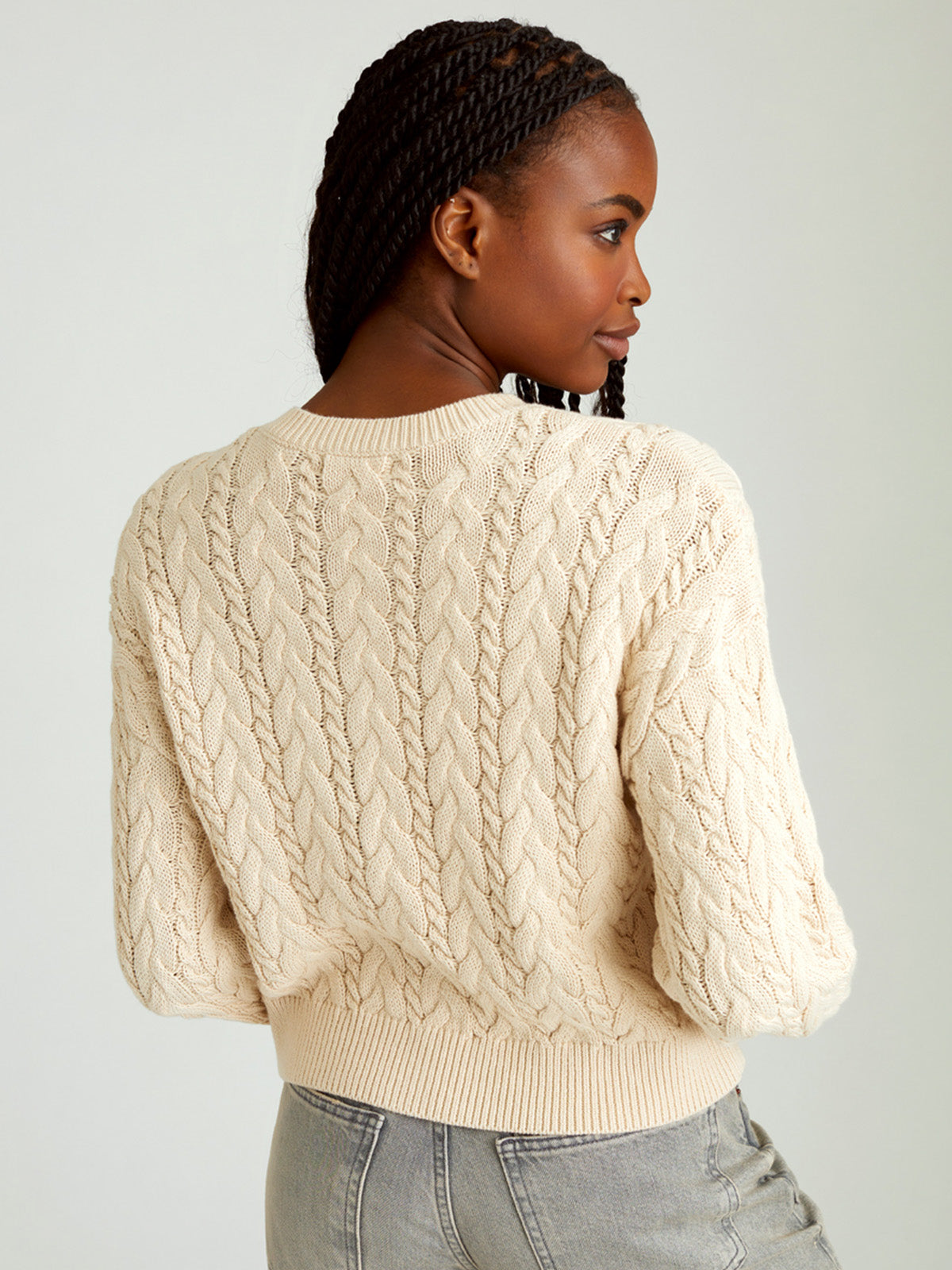 Brooke: 100% Cotton Cable Cardigan