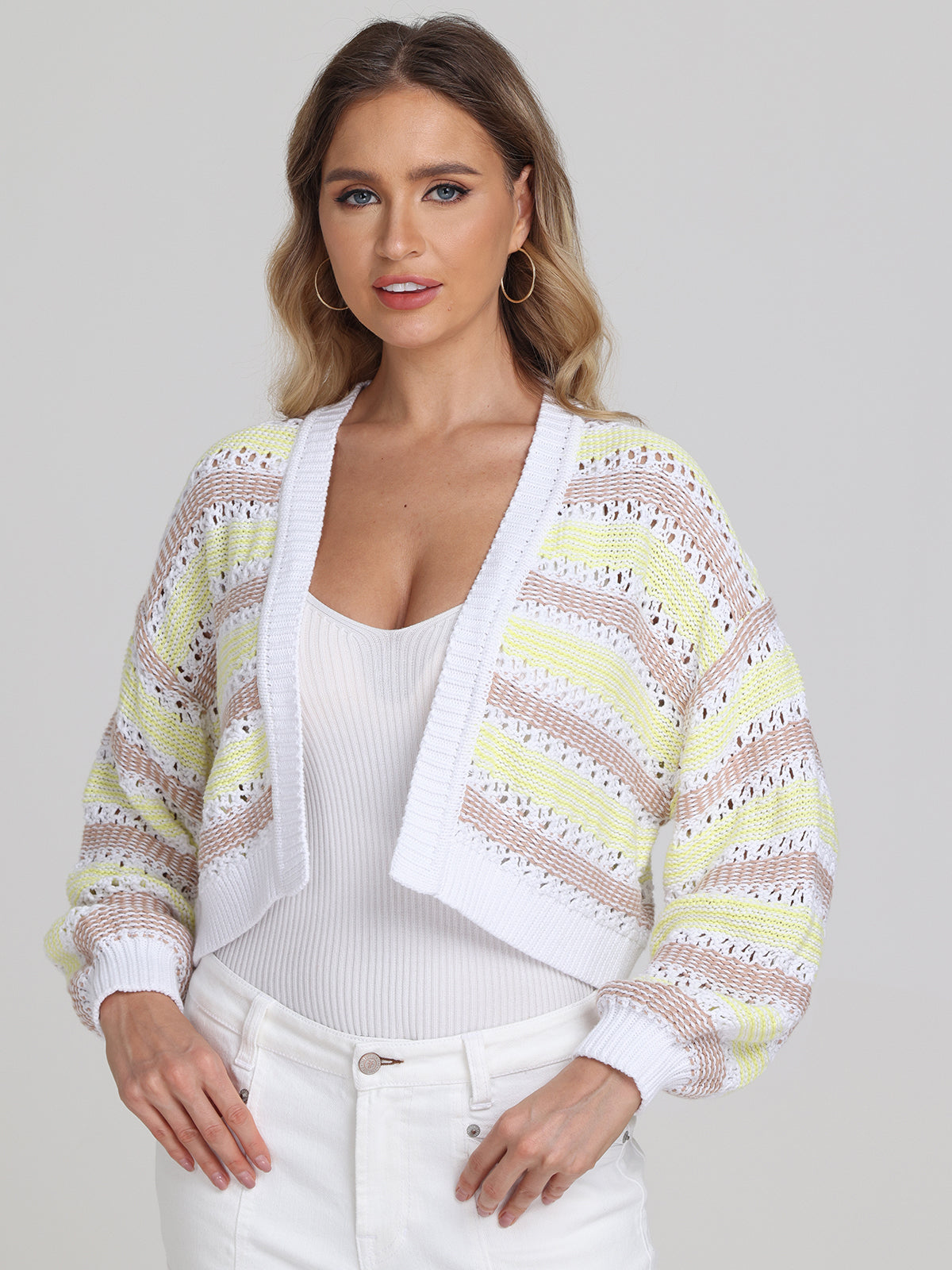 Zoe: 100% Cotton Open Stitch Cardigan