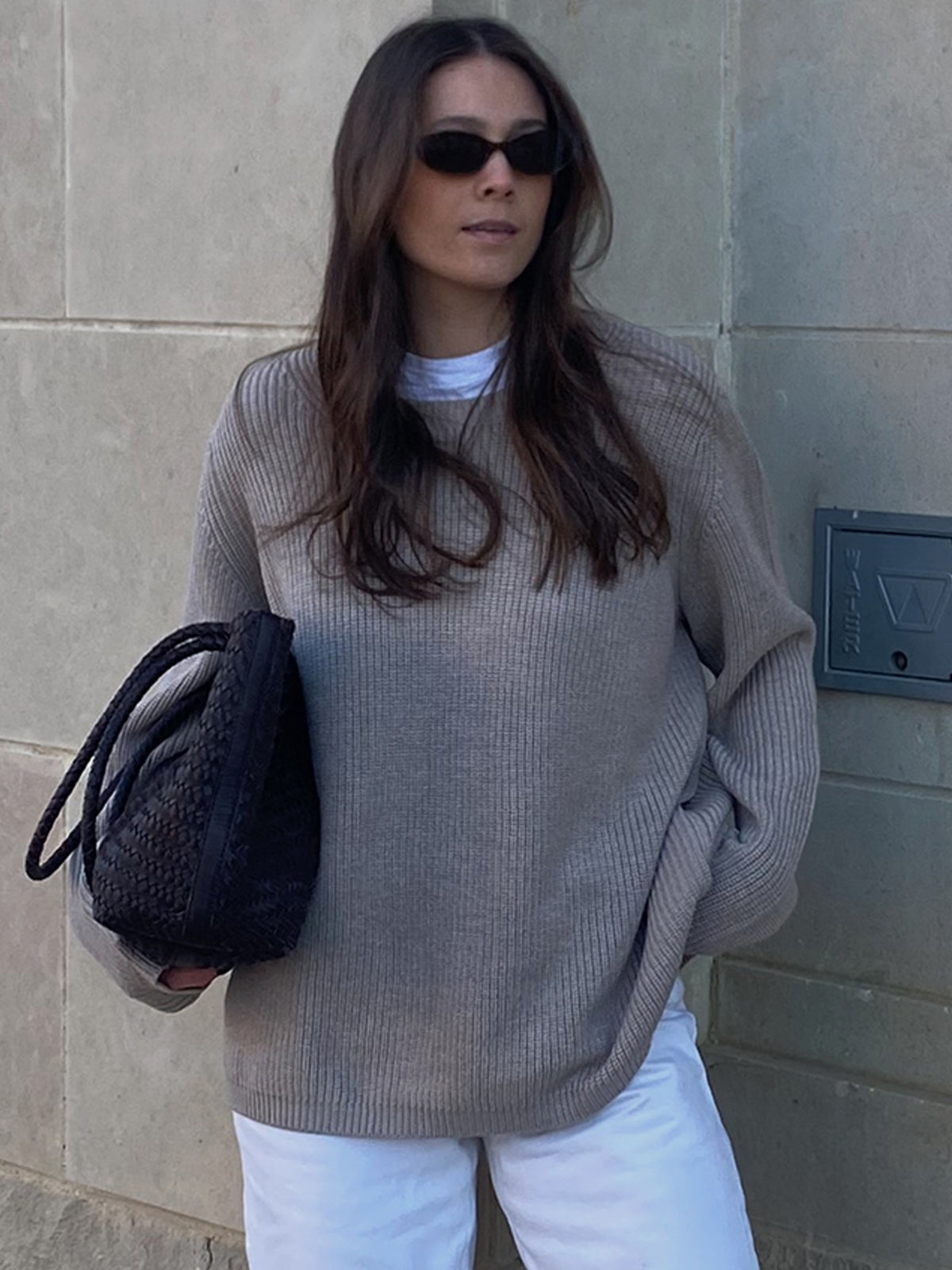 Emma: Wool Crewneck Shaker Stitch Sweater