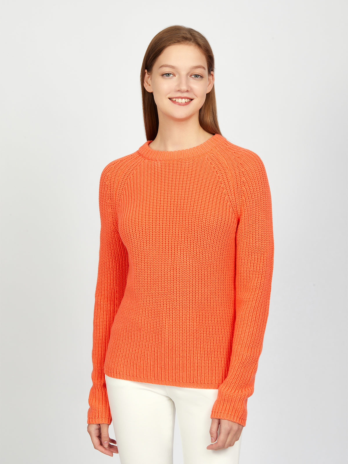 Jane: Crewneck Shaker Stitch Cotton Sweater