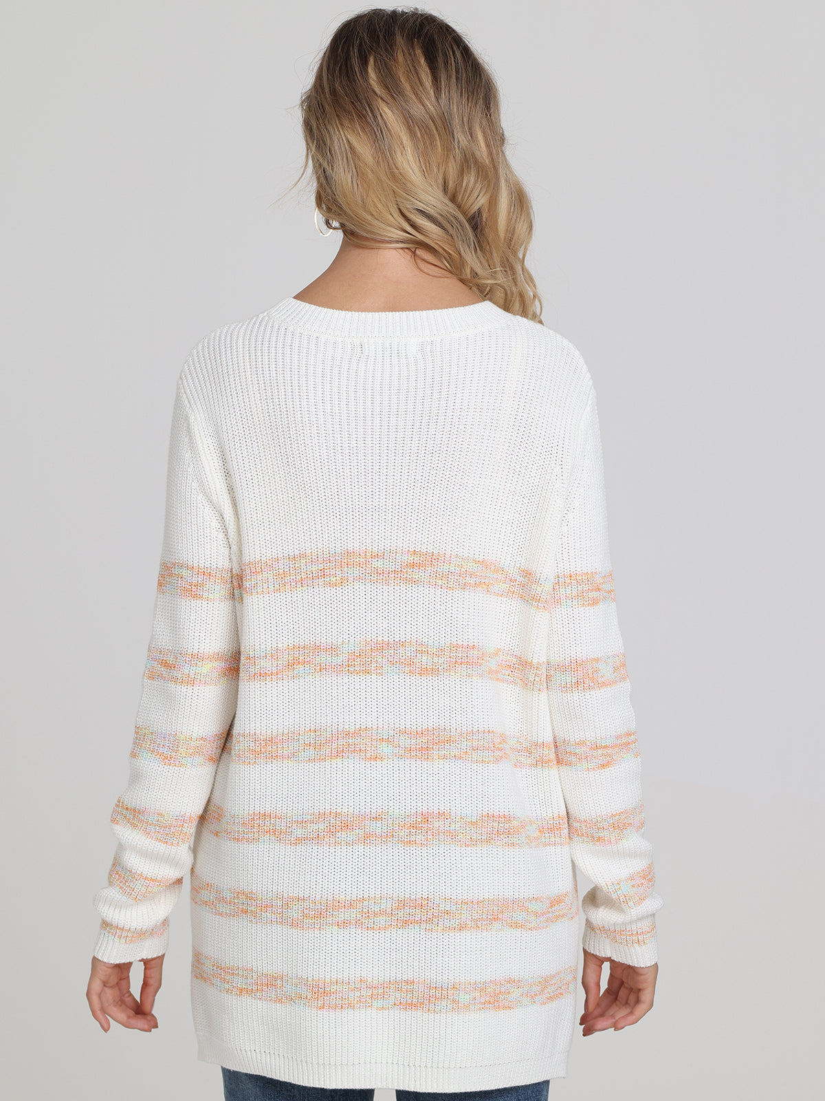 Emma: Stripe Crewneck Shaker Sweater