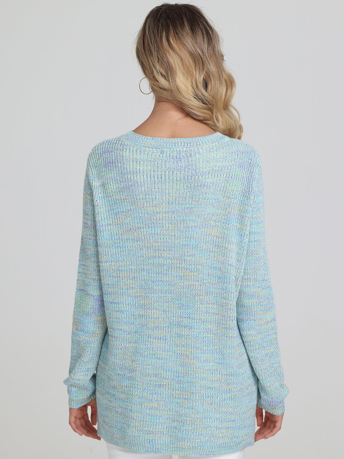 Emma: Space Dye Crewneck Shaker Sweater