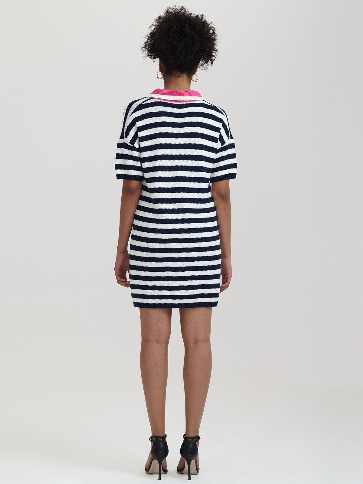 Lottie: 100% Cotton Stripe Polo Mini Dress