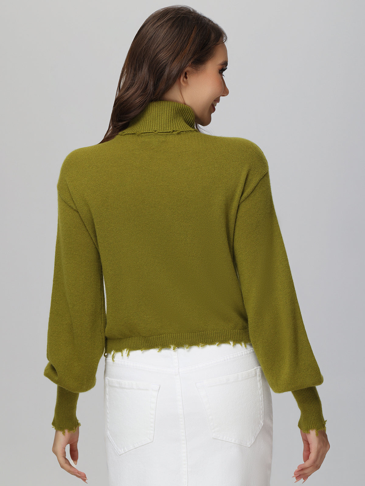 Cashmere Distressed Turtleneck