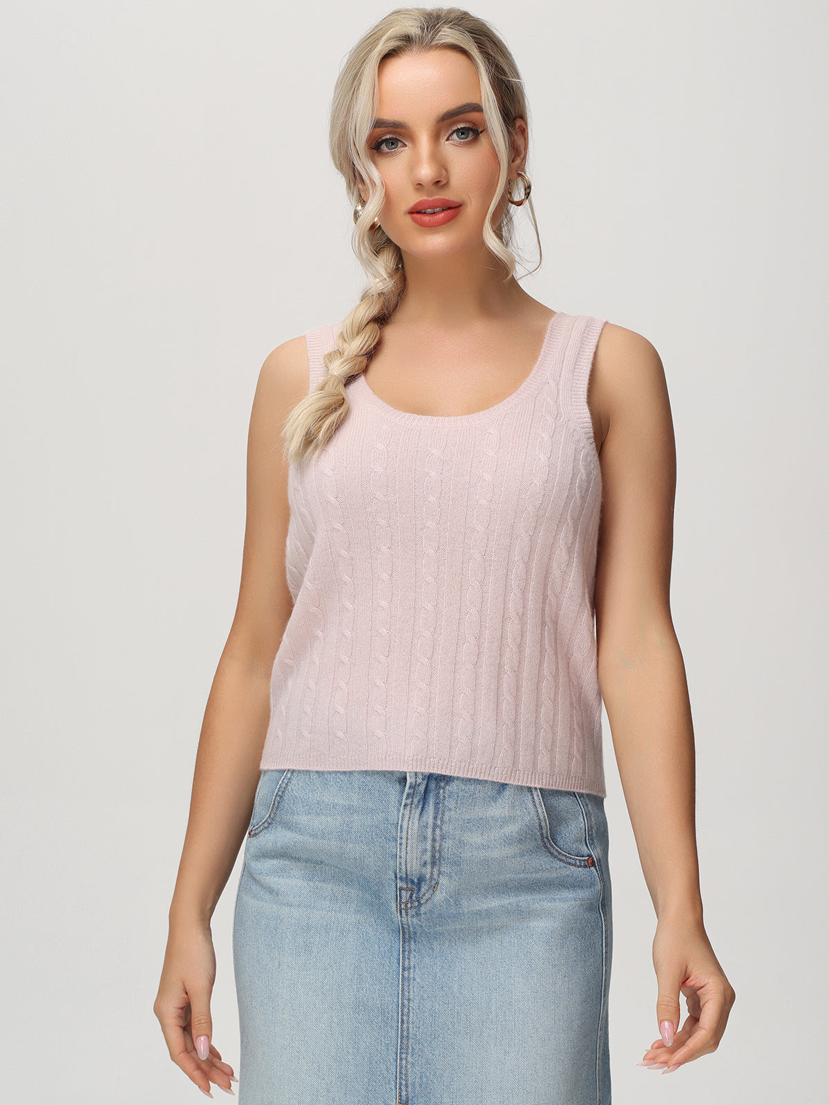 Cashmere Cable Crop Tank