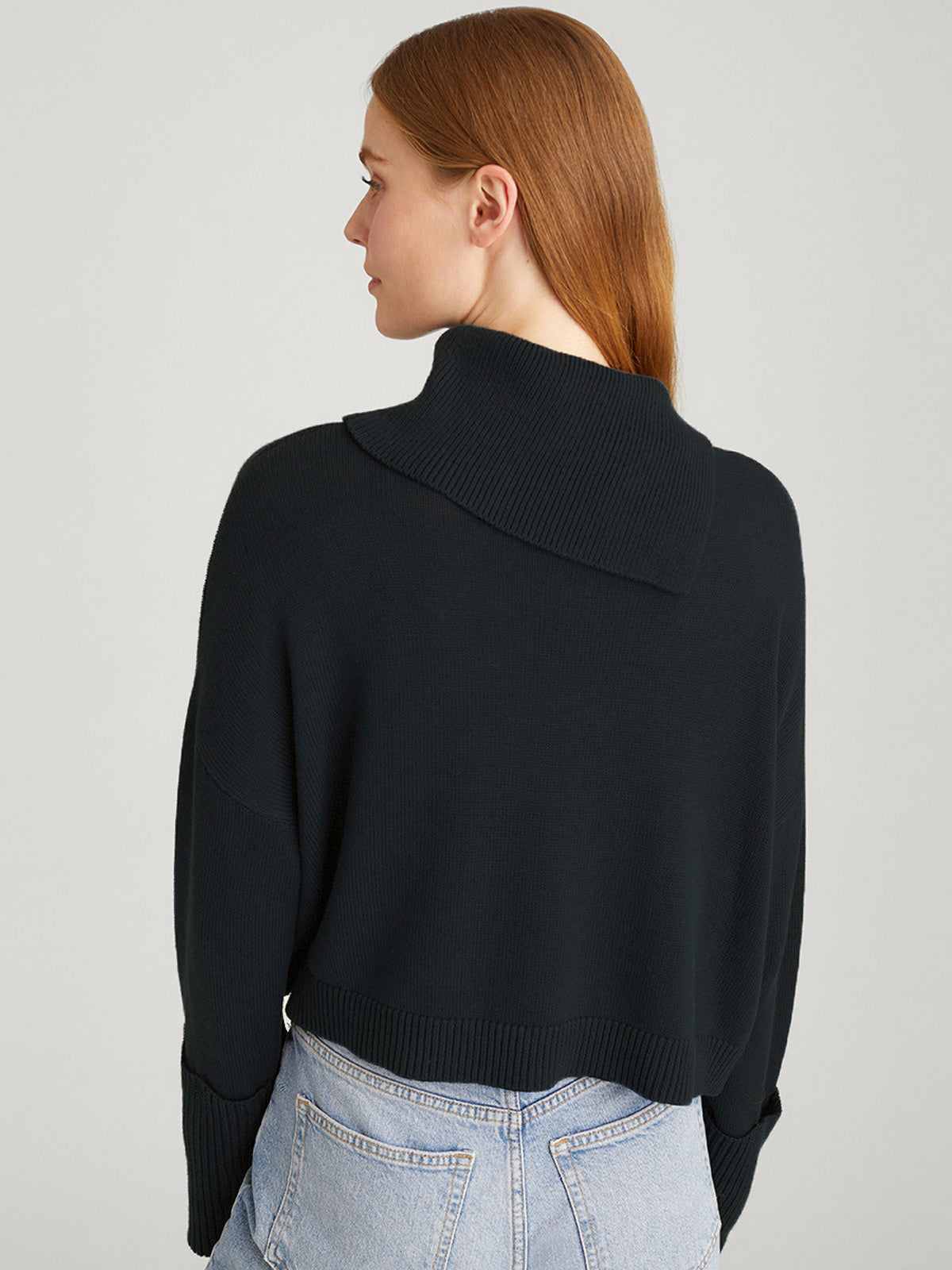 Lily: 100% Cotton Split Turtleneck Pullover