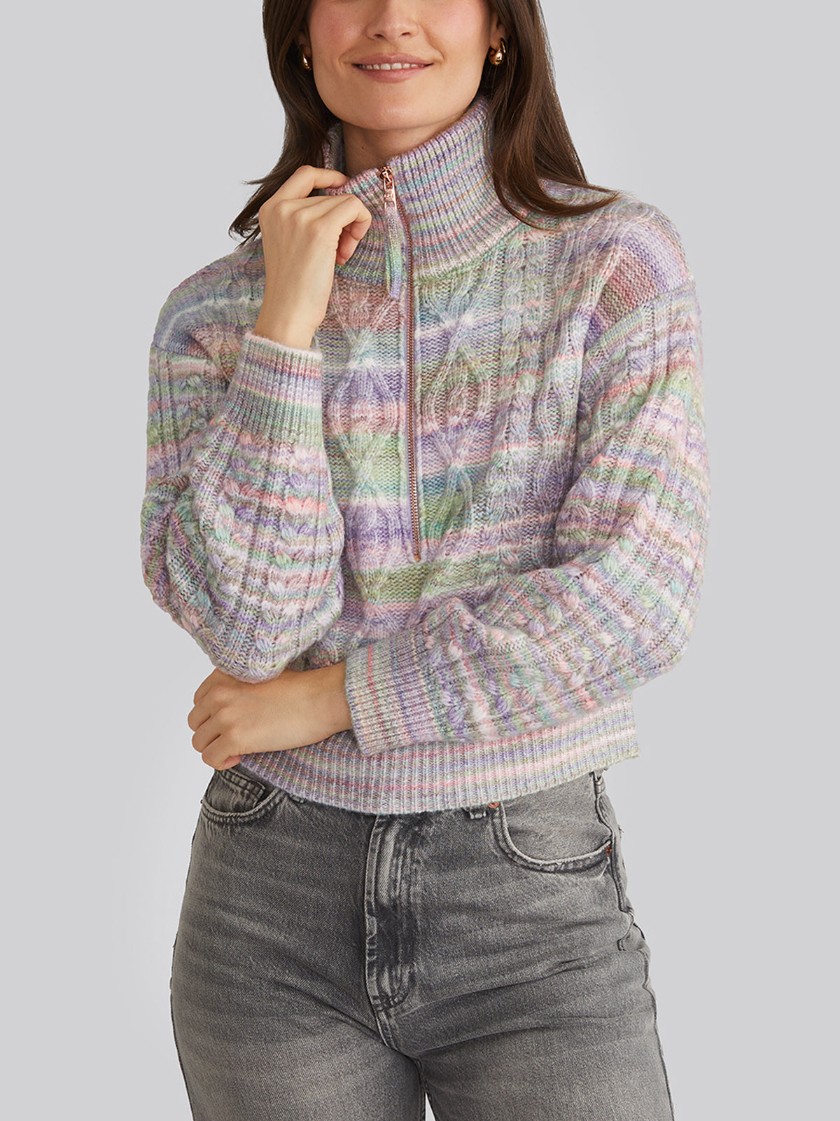 Jackie: Spacedye Zip Front Pullover