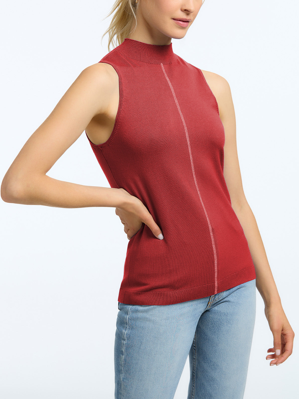 Exposed Cover Stitch Tank