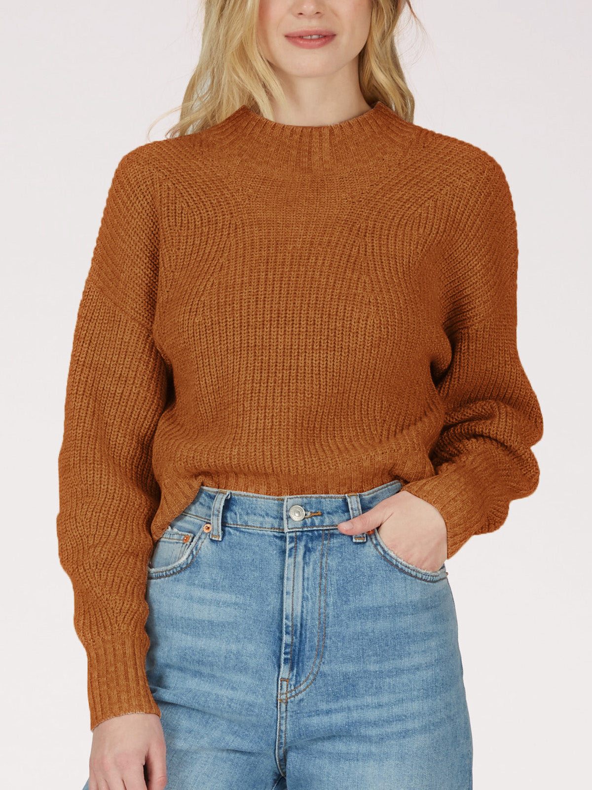 The Mia: 100% Cotton Transfer Stitch Cropped Sweater