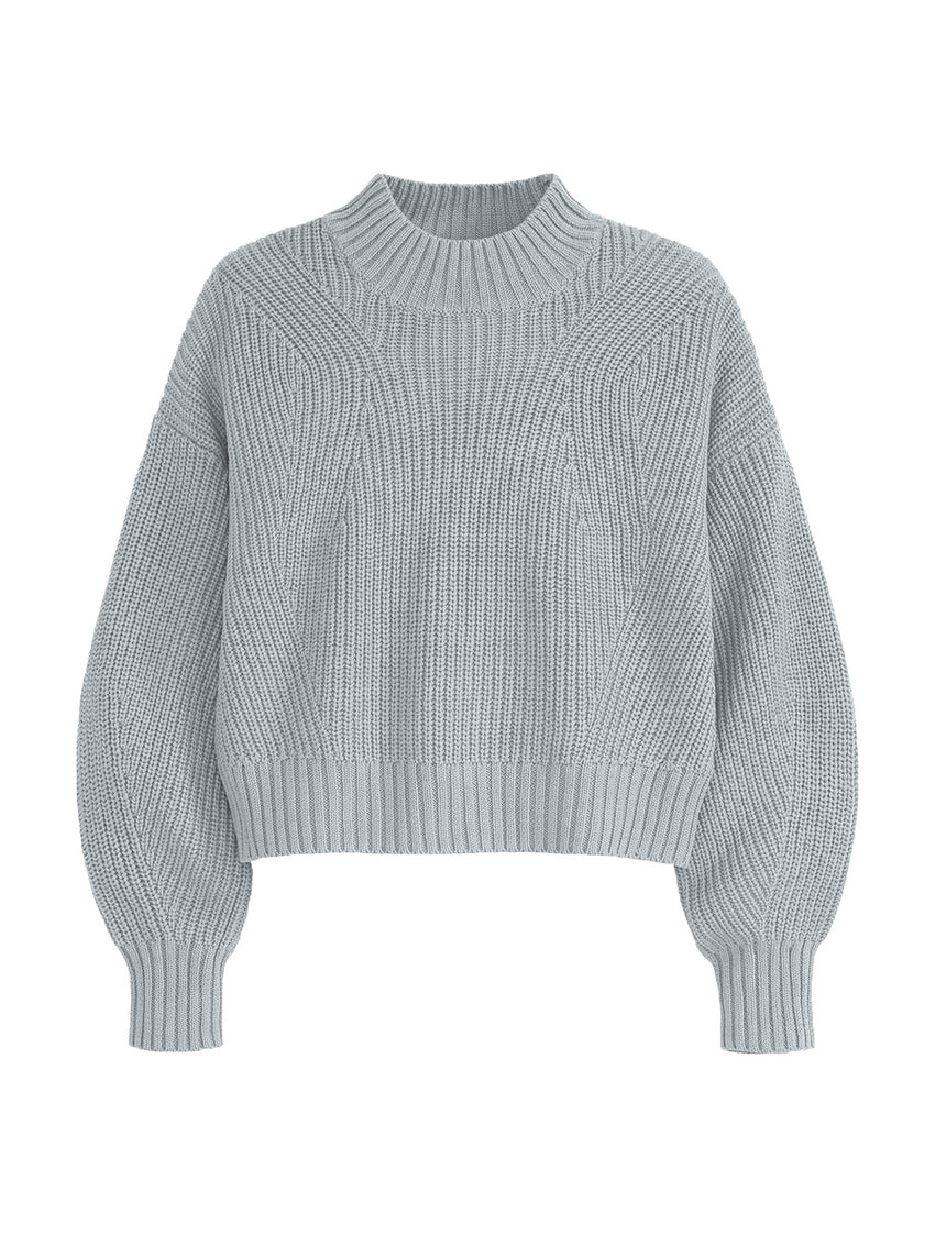 525 Mia Cotton Transfer Stitch Cropped Sweater